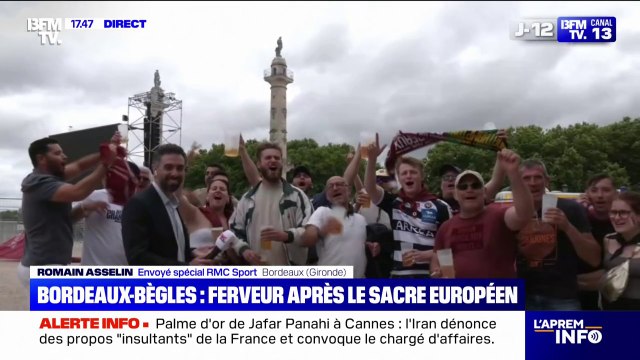 Bordeaux-Bègles: la ferveur continue à Bordeaux après le sacre européen en rugby