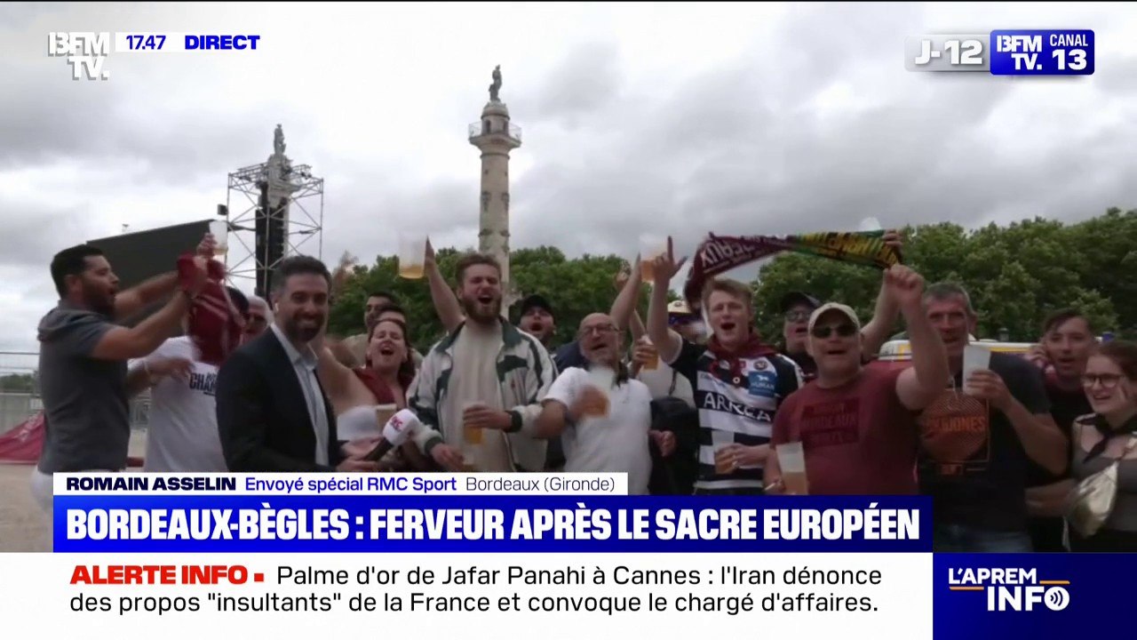 Bordeaux-Bègles: la ferveur continue à Bordeaux après le sacre européen en rugby