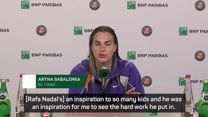 Nadal was an inspiration to me - Sabalenka