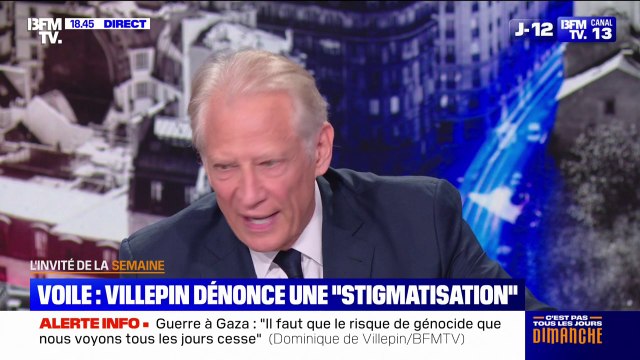 Pas forcément le signe d'une radicalisation : Dominique de Villepin estime qu'il faut savoir garder mesure sur le port du voile par des mineures
