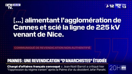 "Nous avons saboté le principal poste électrique": des "anarchistes" revendiquent la panne électrique à Nice