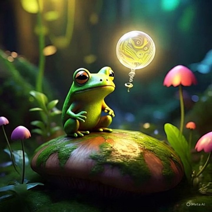 A.I frog found a shiny pebble