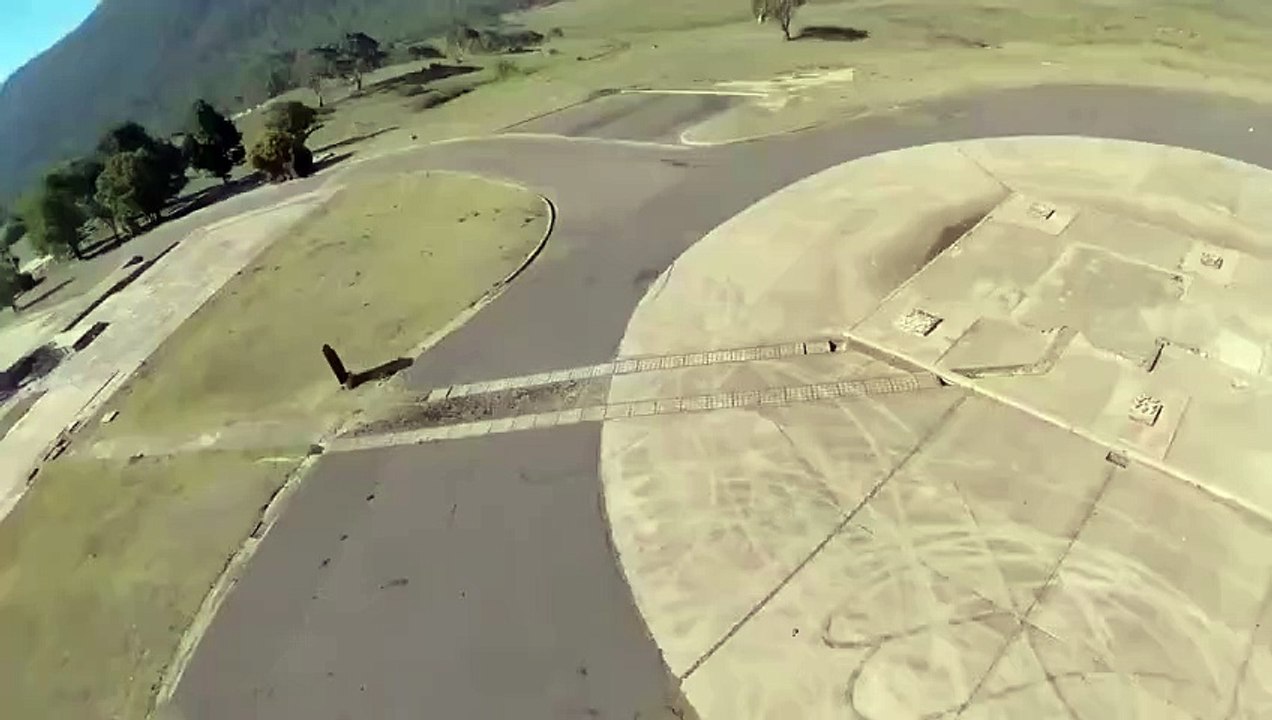 As soon as he landed with the parachute, a kangaroo approached him ready to fight