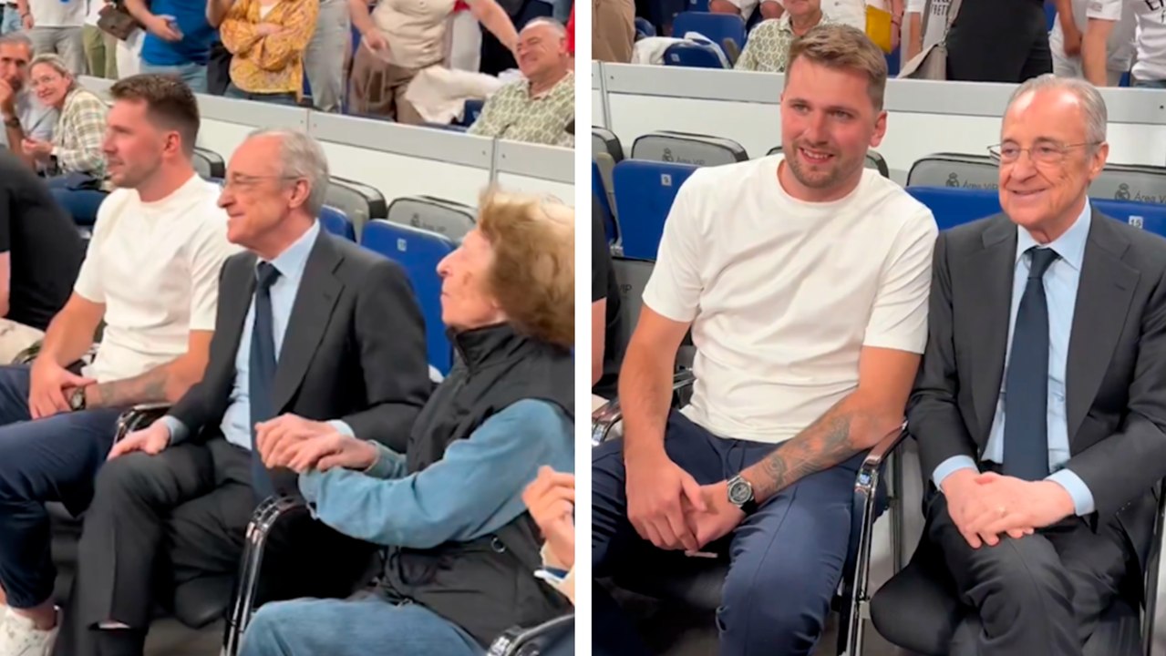 Florentino Pérez y Luka Doncic juntos para apoyar al Real Madrid en la Liga Endesa