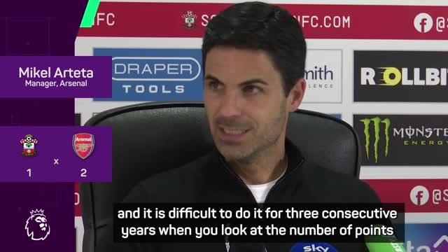 If you can't beat the best, beat the best of the rest - Arteta on coming second again