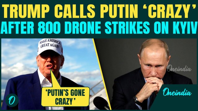 ‘Putin’s Gone CRAZY’: Trump Throws Shade at Putin After Russia UNLEASHES 800 Drones on Kyiv