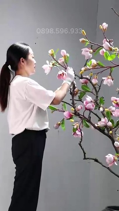 Tiểu cảnh hoa mộc lan giả – sang trọng, tinh tế, chuẩn gu decor hiện đại
