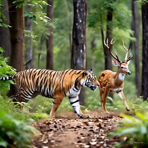 Tiger with deer
