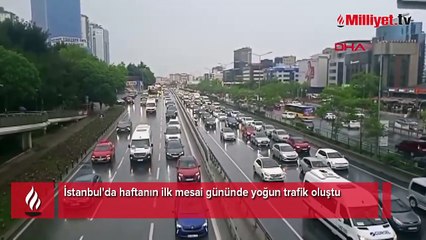 İstanbul'da haftanın ilk günün trafikte yoğunluk oluştu