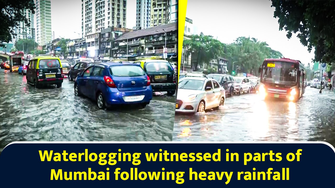 Waterlogging witnessed in parts of Mumbai following heavy rainfall.