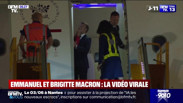 Un moment de décompression et de complicité : L'Élysée désamorce l'image d'un coup de Brigitte Macron sur le visage d'Emmanuel Macron à la descente de leur avion au Vietnam