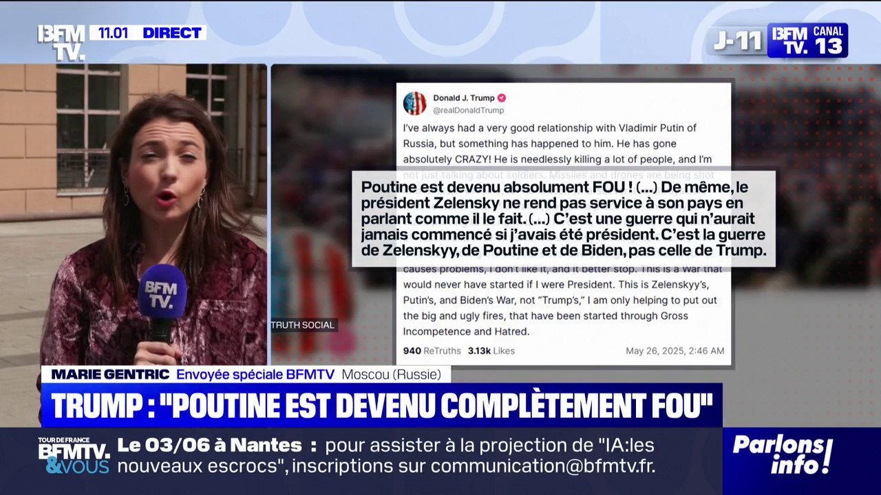 "Poutine est devenu complétement fou": la réaction des Russes aux propos de Donald Trump sur Vladimir Poutine