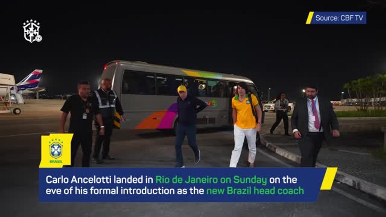 Carlo Ancelotti arrives in Brazil