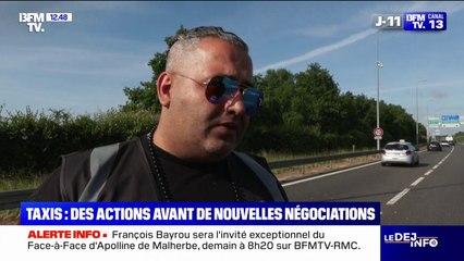 "On n'est pas entendu comme on aurait du être entendu": une opération escargot des taxis toujours en cours à Paris