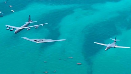 Video: B-2, B-1B and B-52H Bombers Fly Over Miami Beach