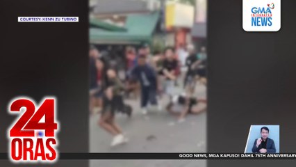 Ilang kalalakihan at kababaihan, nagkahabulan at nagsuntukan sa gitna ng parada ng mga patron | 24 Oras