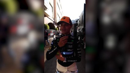 Lando charla alegremente sobre su día de récord en Montecarlo