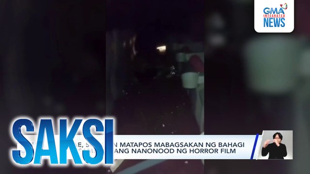 Babae, sugatan matapos mabagsakan ng bahagi ng kisame habang nanonood ng horror film | Saksi