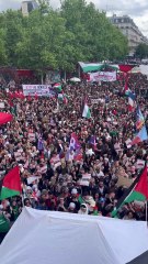 Place de la République : l’émotion d’Asma, 11 ans, jeune réfugiée palestinienne qui chante devant les manifestants