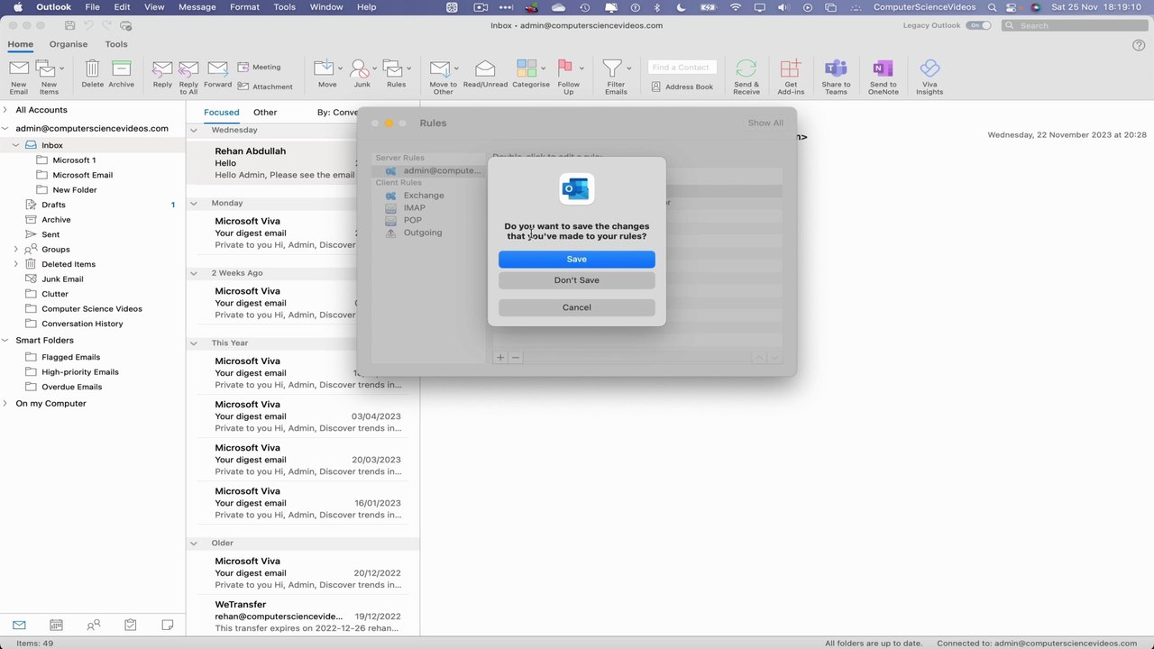 How to CREATE a Rule w/ Attachment on Microsoft Outlook Using a Mac Computer - Basic Tutorial | New