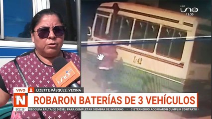 Robaron baterías de tres vehículos