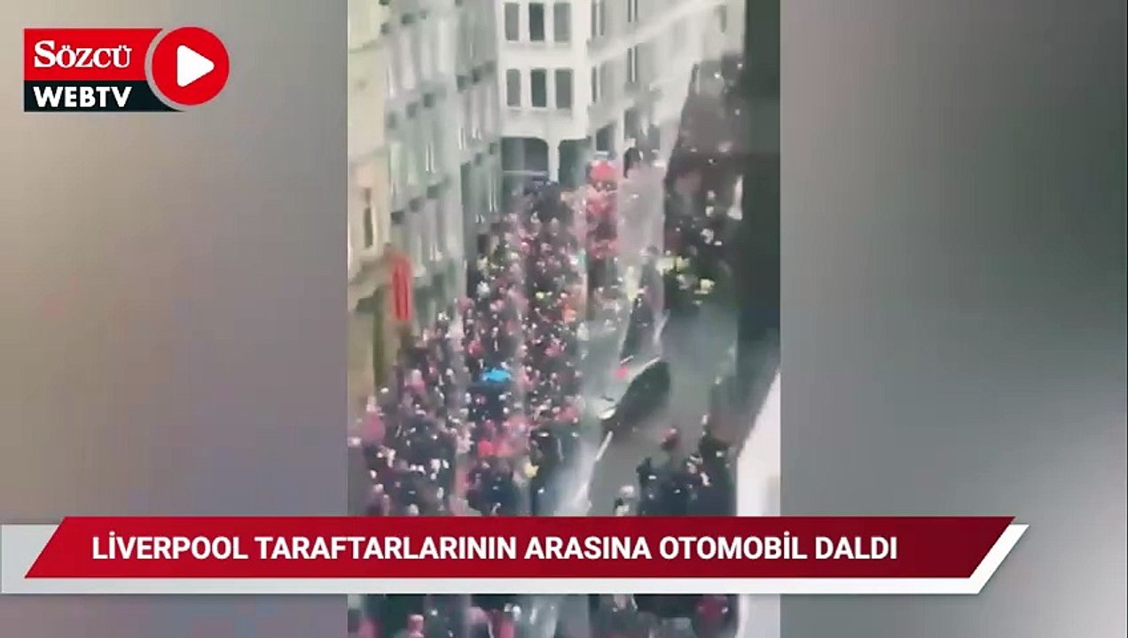 Liverpool taraftarlarının arasına otomobille daldı