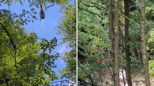 Rifiuti sversati nel torrenti Rovigo: i primi 100 sacchi portati via in elicottero