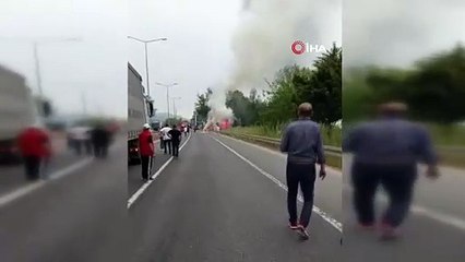 Ordu’da seyir halindeki otomobilde yangın çıktı