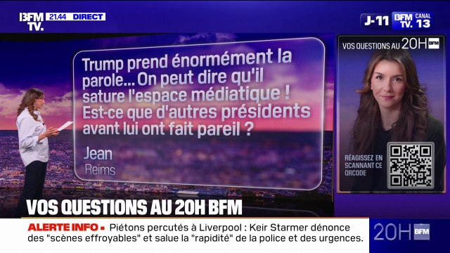 Donald Trump sature l'espace médiatique mondial, est-ce que d'autres présidents avant lui on fait pareil ? Vos questions au 20H BFM