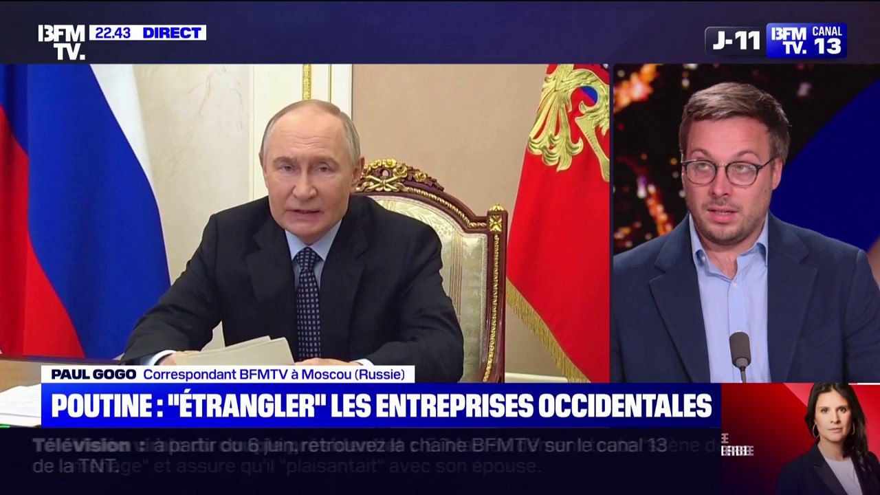 Vladimir Poutine menace d'"étrangler" les entreprises occidentales restant en Russie qui agissent contre les intérêts de Moscou