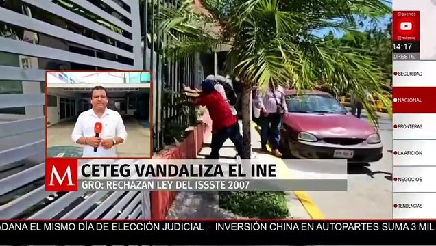En Guerrero, maestros de la CETEG vandalizan el INE
