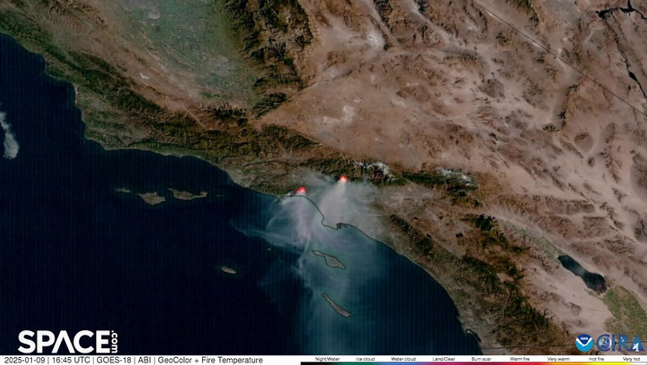 Time-Lapse: Palisades And Eaton Fires In California Seen From Space
