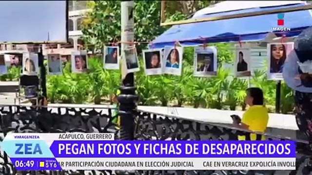 Pegan fotos y fichas de personas desaparecidas en Acapulco, Guerrero