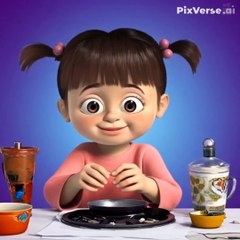 Boo, also known as Mary Gibbs, prepares food in the kitchen. (PixVerse.ai) 2024