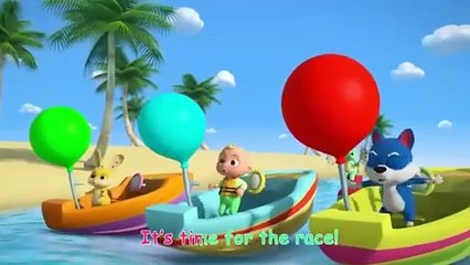 Balloon Boat Race (Animal Edition) _ CoComelon Nursery Rhymes & Kids Songs