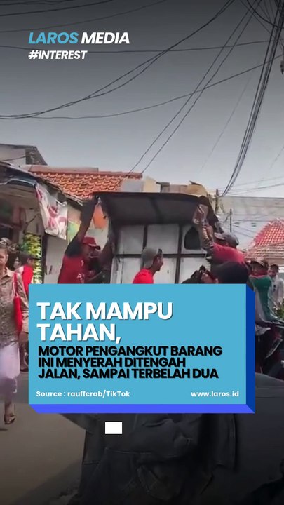 Tak Kuat Tahan Beban, Motor Pengangkut Barang Terbelah Jadi Dua