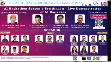 Join Us for the ICAI AI Hackathon Season 3 Semifinals – 13 June  Friday 2025 | 3:00 PM to 5 pm