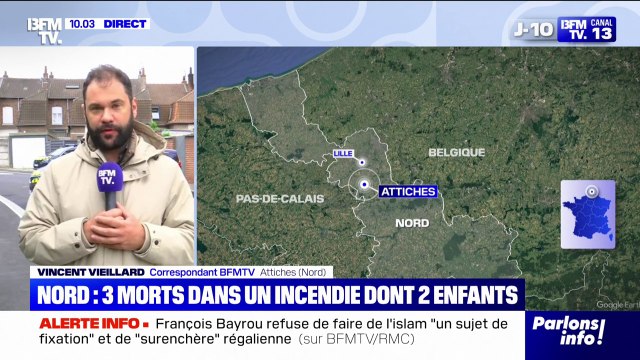 Dans le Nord, un incendie a fait trois morts, dont deux enfants, à Attiches