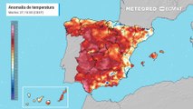 Anomalía de temperatura prevista en superficie durante los próximos días