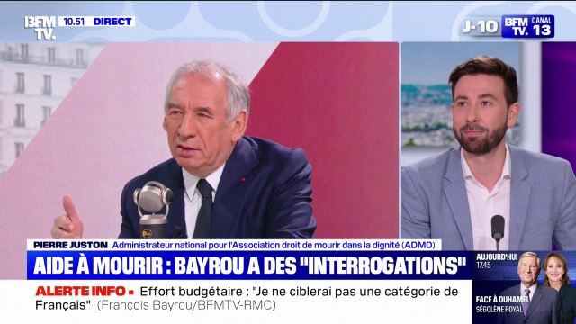 Fin de vie: Nous avons regretté que François Bayrou (...) ait coupé la loi en deux , déclare Pierre Juston (Association droit de mourir dans la dignité)