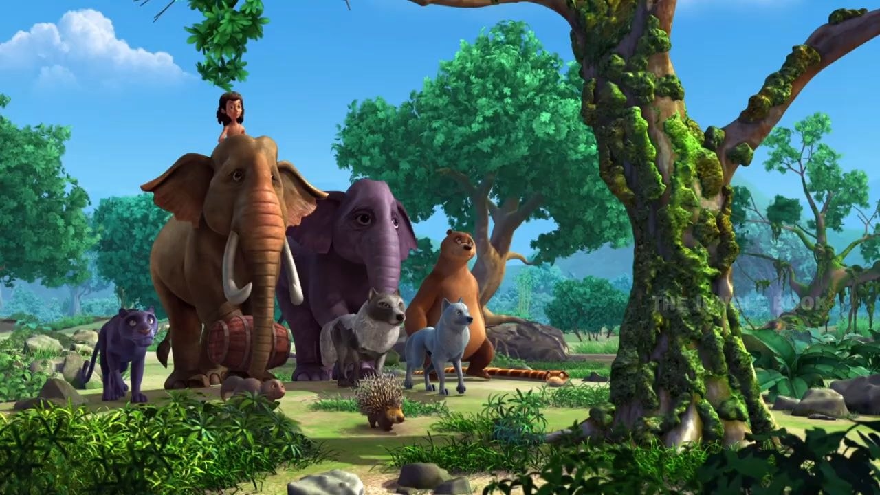 Mowgli and bagira the jungle book