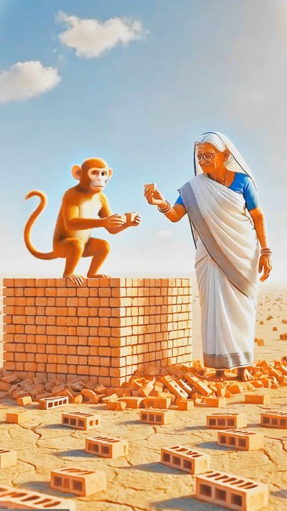 Grandma and monkey make house from wood #animals #firebrigade😱 #facebookviral #jalpari #foryouシ #BunnyAdventure #trend #amazingfacts #animation #indian #bestoftheday #trending #explore  #cartoon #Amazing #shorts #AI #duck #animals @follwer @Highlights