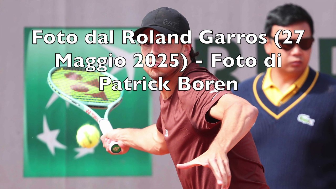 Dal Roland Garros: Foto del 26 Maggio 2025 di Patrick Boren con Jannik Sinner, Zeppieri e Darderi.
