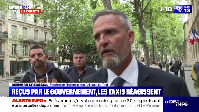 Colère des taxis: Ils ne sont pas en capacité de nous donner des écrits aujourd'hui , regrette Bernard Crebassa (FNAT), après la réunion avec le ministre des Transports