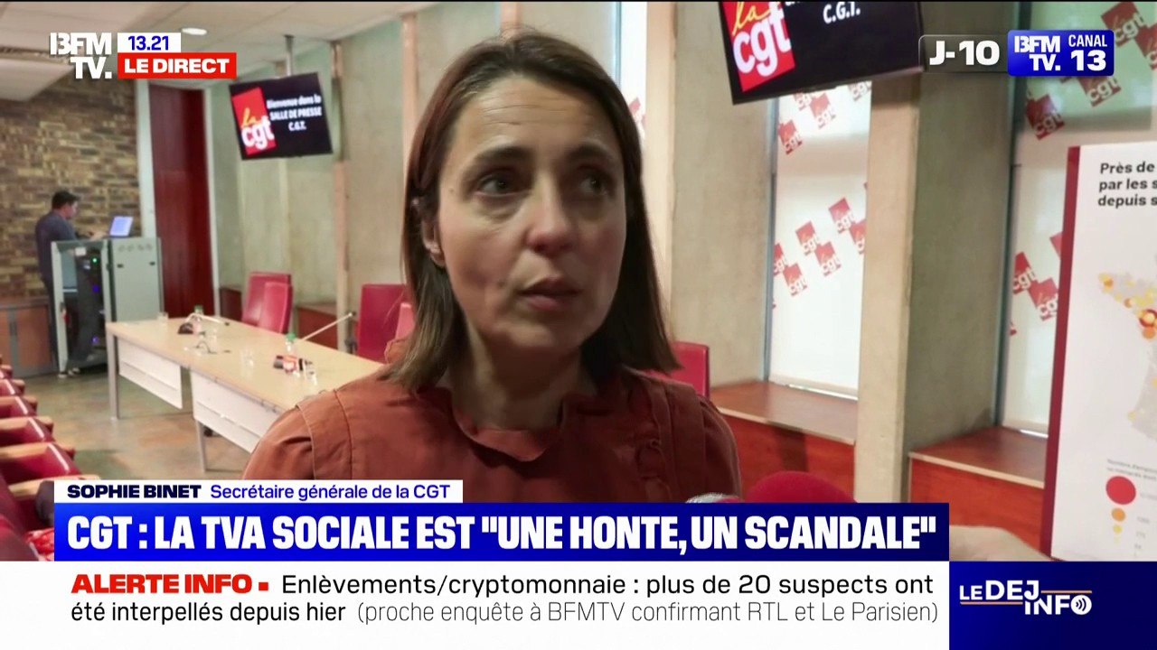 TVA sociale: "Ce n'est plus possible que ce soit toujours les travailleurs et les travailleuses qui passent à la caisse", assure Sophie Binet (CGT)