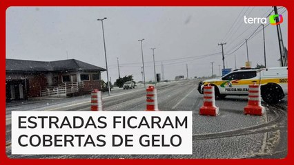 Rodovia em Santa Catarina é interditada após queda de grande quantidade de neve