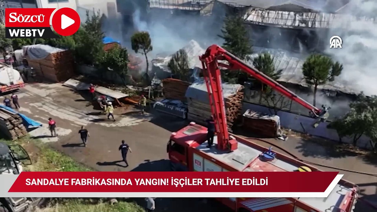 Sandalye fabrikasında yangın! İşçiler tahliye edildi