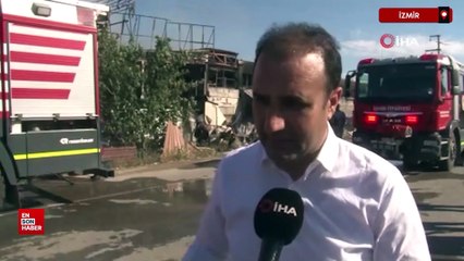 İzmir’de plastik sandalye fabrikasındaki yangın kontrol altına alındı