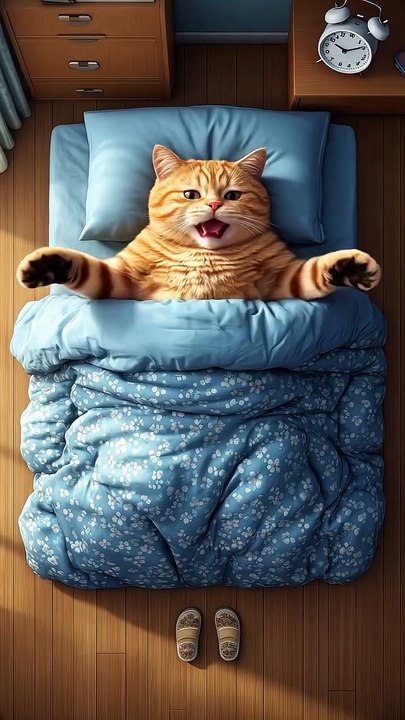 Chubby Cat's Daily Routine Funny Animated Cat Life