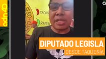 Legislando al 3X2. Diputado de Movimiento Ciudadano sesiona desde una taquería